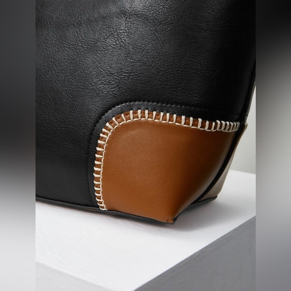 Elegant colorblock shoulder tote bag - Picture 8 of 10